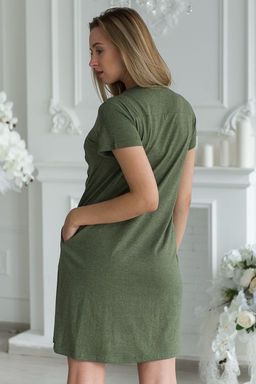 Туника женская из кулирки Флоранс хаки - Амадэль фото 4