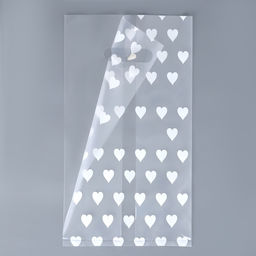 Цена за 20 шт. Пакет полиэтиленовый квадратный с вырубной ручкой, упаковка, "Сердечки", 17х33+17см ± 5% 60 мкм