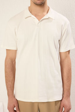 TRENDYOL MAN Ekru Regular/Normal Kesim Dokulu Basic Polo Yaka T-shirt TMNSS25PO00000 - Trendyolmilla фото 10