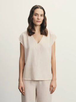 Блузка с коротким рукавом из фактурной ткани / Zarina  фото 3