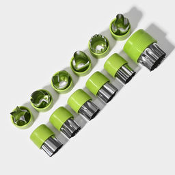 Овощерезки Доляна «Палитра», набор 12 шт., нержавеющая сталь, зелёные