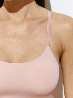 OmD 1112B Invisible Майка "Toп" женская с сеткой (кроп-топ на тонких бретелях с вкладышами), PA - rosa antico