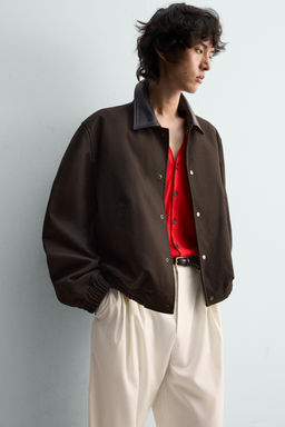 RELAXED FIT CONTRAST COLLAR JACKET LIMITED EDITION - Zara фото 7