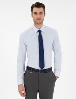 A__k Mavi Slim Fit Uzun Kollu Basic G_mlek