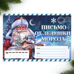 Цена за 10 шт. Письмо от Деда Мороза, конверт А5, с раскраской Сказочный новый год