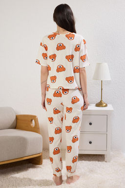 Trendyolmilla Kad?n Couple/Cift Siyah %100 Pamuklu Ay?c?kl? Orme Pijama Tak?m? THMSS21PT0195  фото 4