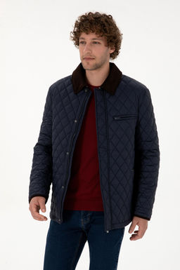 Erkek Lacivert Mont Sepette S_rpriz _ndirim