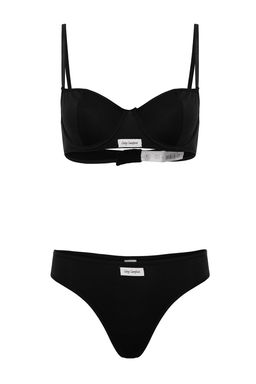 TRENDYOLMILLA Beyaz Fitilli Etiket Detayl? Ip Ask?l? Kaps?z Orme Ic Camas?r? Tak?m? THMSS24CC00029 фото 30