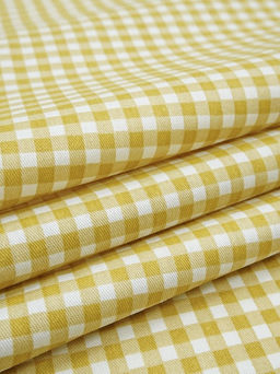Сатин Клетка (0.3*0.3см) цв.горчично-желтый, ш.2.35м, хлопок-100%, 115гр/м.кв - Купава фото 6