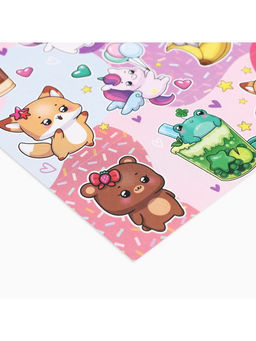 Цена за 10 шт. Наклейки детские бумажные «Милые персонажи», c раскраской, 10×14 см