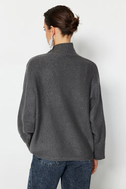 Antrasit Yumusak Dokulu Genis Kal?p Triko Kazak TWOAW20KZ1059 - Trendyolmilla фото 9