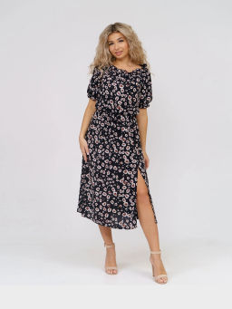 Платье женское, цвет коричневый черный