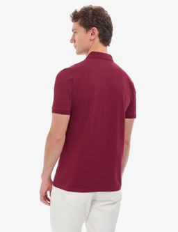 Bordo Regular Fit %100 Pamuk K_vr_lmaz Polo Yaka Basic Ti__rt