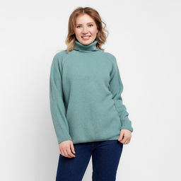 Джемпер женский MINAKU: Casual collection, цвет оливковый, размер 50