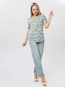 Футболка женская Ф-48 (деворе) Хаки