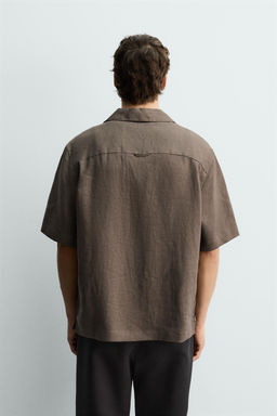 CAMISA RELAXED FIT 100% LINO / Marr?n / Topo - Zara фото 10