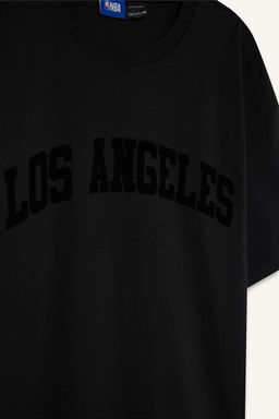 NBA Los Angeles Lakers Oversize Geni_ Kal_p Bisiklet Yaka K_sa Kollu Ti__rt