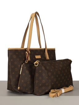 LАСCOMA сумка А567-фигурки-кофе-рыжий эко кожа-канва