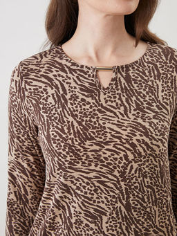 Bisiklet Yaka Desenli Bluz