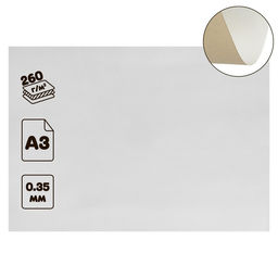 Цена за 100 шт. Картон хром-эрзац, А3 (30×42 см), 260 г/м², немелованный, 0.35 мм