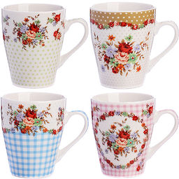 25977 Кружка 340мл Цветы (мин. 4шт)LR(х36)