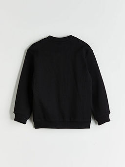 Kolej Yaka Uzun Kollu Basic Erkek ?ocuk Fermuarl? Sweatshirt