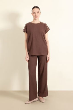 Burumcuk Pantolon Wide Leg Genis Bol Paca Esnek Belli