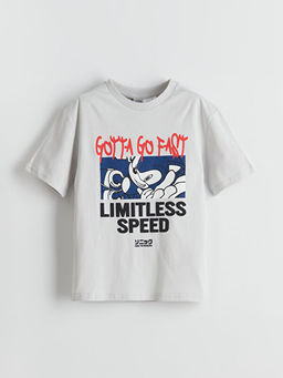 Bisiklet Yaka Sonic Bask?l? Erkek ?ocuk Ti??rt