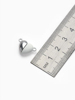 Цена за 2 шт. Замок магнитный Сердечко (набор 2 шт.), серебристо-белый