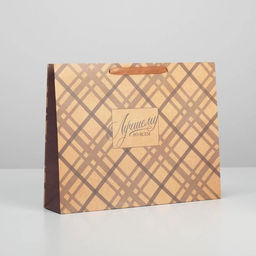 Цена за 2 шт. Пакет подарочный крафтовый, упаковка, Лучшему во всём, L 40?31?9 см