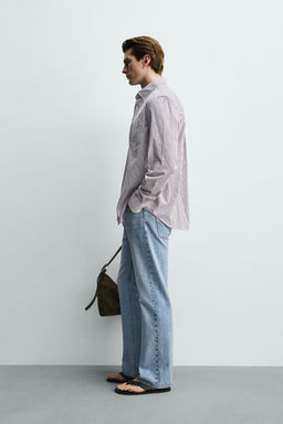 CAMISA REGULAR FIT RAYAS / Rosa / Blanco - Zara фото 4