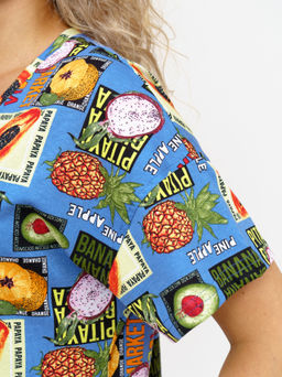 752 Платье "Тропики/голубой"