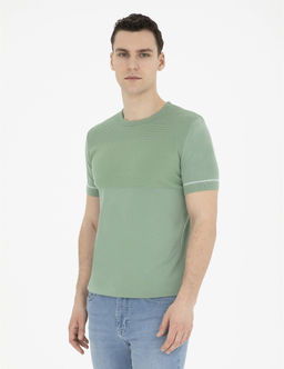 _a_la Slim Fit Bisiklet Yaka Triko Ti__rt