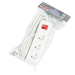 S-CU3-3B WHITE Удлинитель серии Ultra, шнур 3м., 3 гнезда, 10A, б/з. Белый. TM Uniel