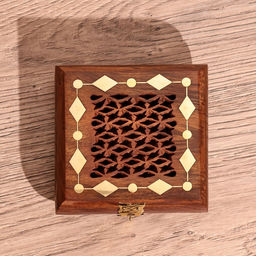 Шкатулка резная, 10×10×4 см, дерево шишам