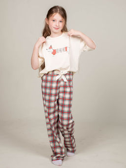 Брюки пижамные детские 1111 молочная клетка 390 Be Friends