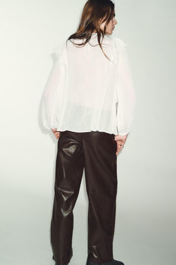 PIN TUCK AND RUFFLE BLOUSE - Zara фото 5