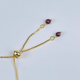 Браслет регулируемый из Агата, Граната и Обсидиана - Радуга самоцветов фото 3