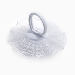 Бант для волос на резинке школьный, белый, 10.5 см, Принцессы