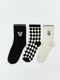 Desenli Kad?n Soket ?orap 3l?