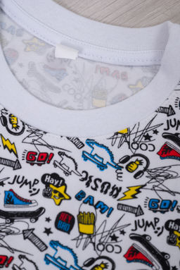 Пижама подростковая из кулирки пенье на манжетах Дрёма графити - Амадэль фото 11