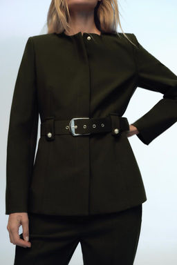 BLAZER WITH WIDE BELT - Zara фото 2
