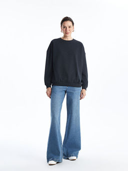 Bisiklet Yaka Oversize Kad?n Sweatshirt