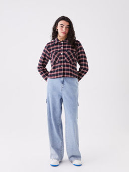 Desenli Uzun Kollu Crop Kad?n G?mlek Ceket