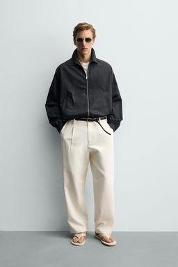 CAZADORA CROPPED FIT ALGOD?N - CUPRO / Azul