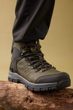 Мужские ботинки из искусственной кожи на высокой подошве со шнуровкой - Defacto фото 8