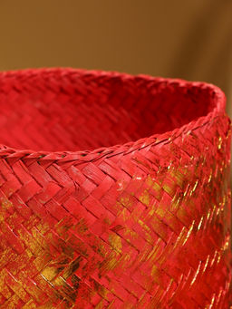 Корзинка плетёная «Голден», 16×16×23 см, розовая