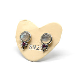 Пусеты с лабрадором 6*10мм, 0,8г