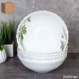 Набор суповых тарелок 6 штук 650 мл 175 мм / TW-70 (6750) Тропики