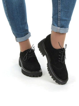 03-5928-2 BLACK Полуботинки женские (натуральная замша)